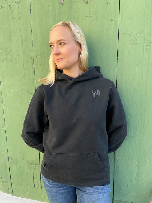 Black women's regular cotton hoodie