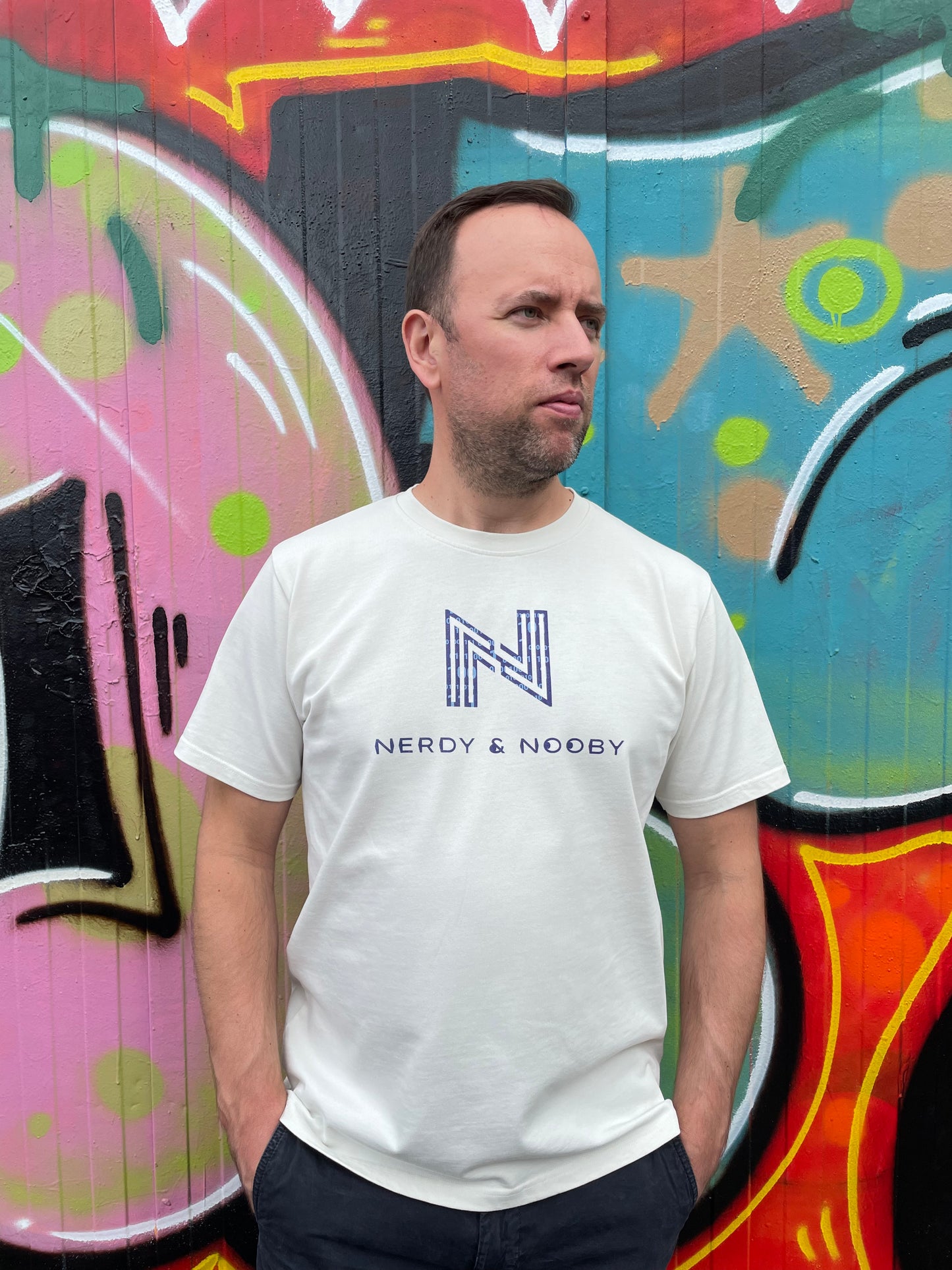 White men's regular cotton t-shirt
