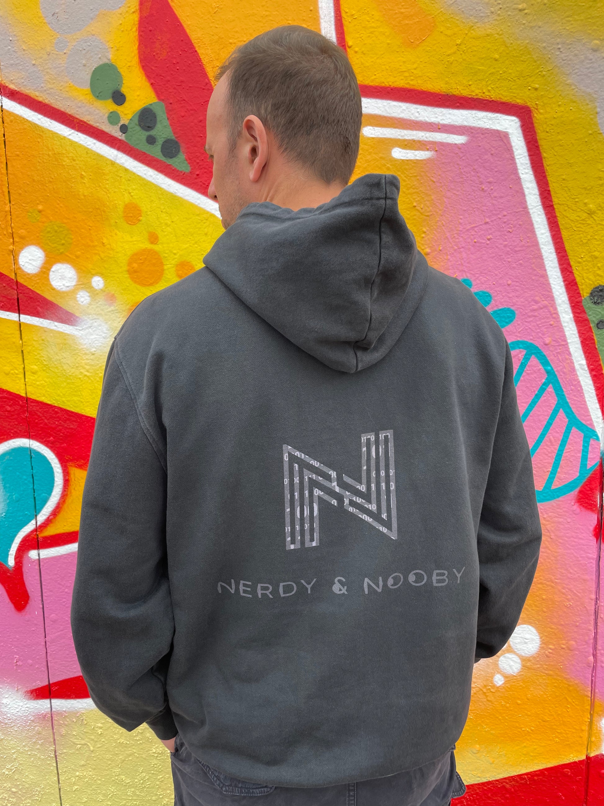 Black men's regular cotton hoodie