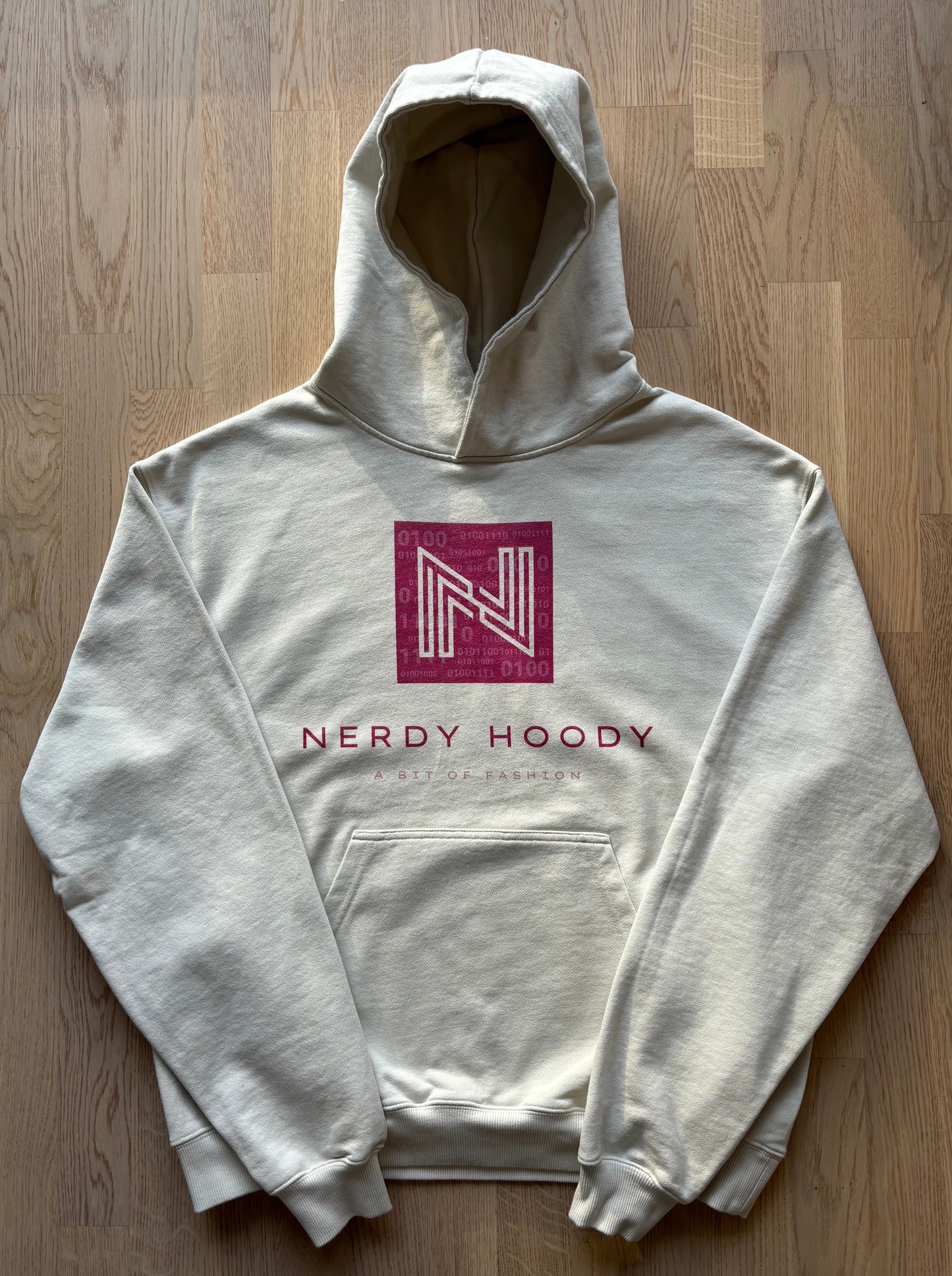 White unisex oversized cotton hoodie